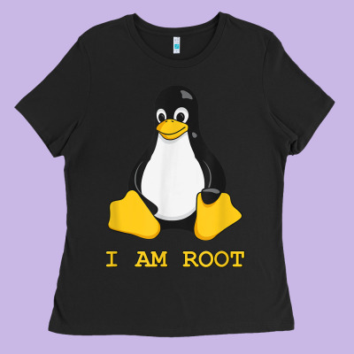 Linux Mascot Tux The Penguin I Am Root Tshirt Men Women Kids Ladies Tee Designed By Pixelflow