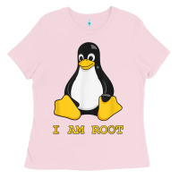 Bubblegum Pink Linux Mascot Tux the Penguin I Am Root TShirt Men Women Kids Ladies Tee - PixelFlow