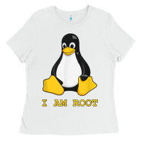 White Linux Mascot Tux the Penguin I Am Root TShirt Men Women Kids Ladies Tee - PixelFlow