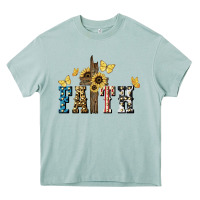 Arona Faith USA sunflower 4th of july Heavy Core Tee - HowdyJamesFarm