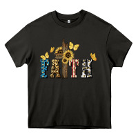Asphalt Faith USA sunflower 4th of july Heavy Core Tee - HowdyJamesFarm