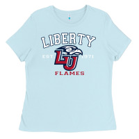 Baby Blue liberty university flames football lynchburg virginia sparky the eagle Ladies Tee - PixelFlow