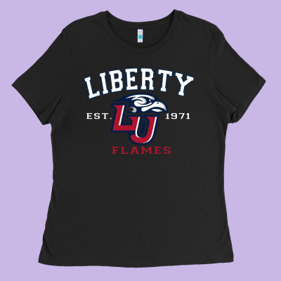Liberty University Flames Football Lynchburg Virginia Sparky The Eagle Ladies Tee Designed By Pixelflow