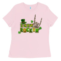 Bubblegum Pink Sham rockin skeleton hand St. Patrick's Ladies Tee - CowGirlArtShop