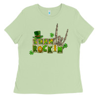 Matcha Sham rockin skeleton hand St. Patrick's Ladies Tee - CowGirlArtShop