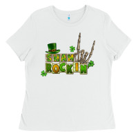 White Sham rockin skeleton hand St. Patrick's Ladies Tee - CowGirlArtShop