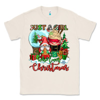 Natural just a girl who loves christmas Classic Tee - CowGirlArtShop