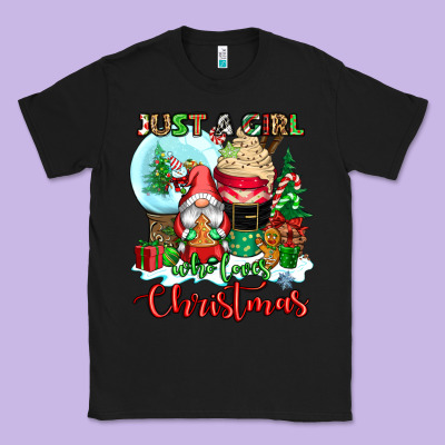 Just A Girl Who Loves Christmas Classic Tee Designed By Cowgirlartshop