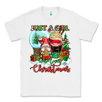 White just a girl who loves christmas Classic Tee - CowGirlArtShop