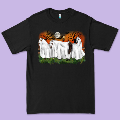 Ghost Horses Halloween Premium Tee Designed By Cowgirlartshop