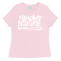 Bubblegum Pink naughty by nature Ladies Tee - PixelFlow