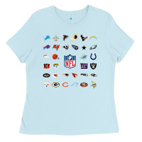 Baby Blue american football team collage    wall art Ladies Tee - PixelFlow