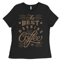 Black The Best Morning Coffee Ladies Tee - PixelFlow