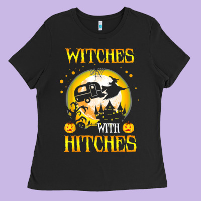 Witches With Hitches Funny Halloween Costume Gift Ladies Tee Designed By Pixelflow