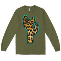Army Green Turquoise Leopard Cactus Long Sleeve Tee - RanaPortraitStore