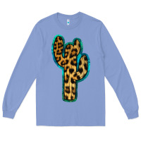 Colony Blue Turquoise Leopard Cactus Long Sleeve Tee - RanaPortraitStore