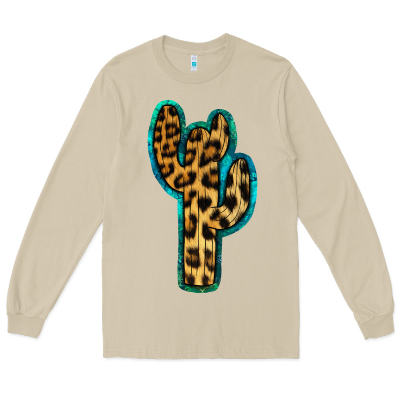 Turquoise Leopard Cactus Long Sleeve Tee by RanaPortraitStore | Teevron