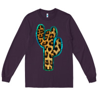 Plum Turquoise Leopard Cactus Long Sleeve Tee - RanaPortraitStore