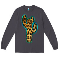 Smoke Turquoise Leopard Cactus Long Sleeve Tee - RanaPortraitStore