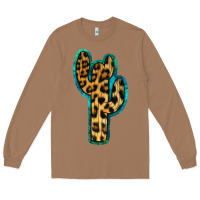 Toasted Coconut Turquoise Leopard Cactus Long Sleeve Tee - RanaPortraitStore