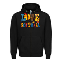 Black love softball Zipper Hoodie - AdoDesignShop