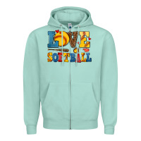 Seafoam love softball Zipper Hoodie - AdoDesignShop