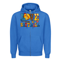 True Royal love softball Zipper Hoodie - AdoDesignShop