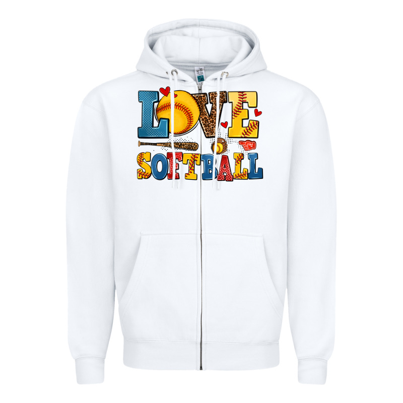 Love Softball Zipper Hoodie by AdoDesignShop | Teevron