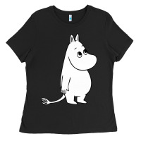 Black moomin character Ladies Tee - PixelFlow
