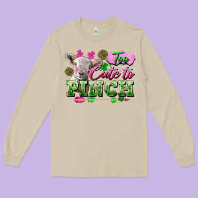 Too Cute To Pinch Long Sleeve Tee Designed By Fadigitalartstudio