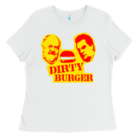 White dirty burger Ladies Tee - PixelFlow