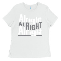 White matthew mcconaughey dazed & confused alright alright alright hipster t Ladies Tee - PixelFlow