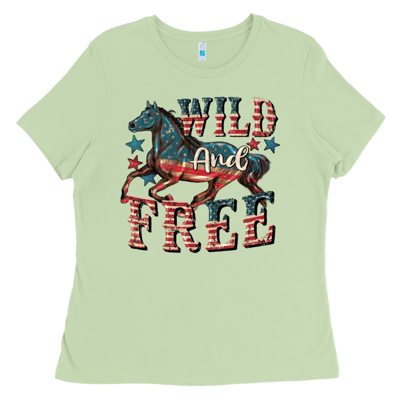 Wild And Free 4th Of July Ladies Tee by CowGirlArtShop | Teevron
