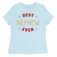Baby Blue Best nephew ever Ladies Tee - PixelFlow