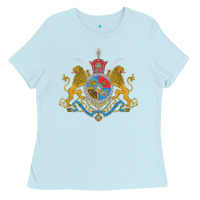 Baby Blue Iran Coat of arms Flag souvenir Iranian Persian Ladies Tee - PixelFlow