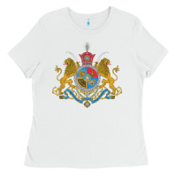 White Iran Coat of arms Flag souvenir Iranian Persian Ladies Tee - PixelFlow