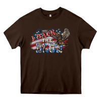 Chocolate Brown I back to blue Eagle 4th of july Heavy Core Tee - HowdyJamesFarm