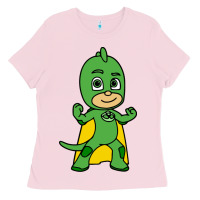 Bubblegum Pink gekko cat boy Ladies Tee - PixelFlow