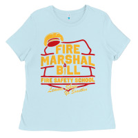 Baby Blue fire marshal bill fire safety school funny firefighter t shirt Ladies Tee - PixelFlow