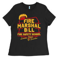 Black fire marshal bill fire safety school funny firefighter t shirt Ladies Tee - PixelFlow