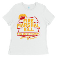 White fire marshal bill fire safety school funny firefighter t shirt Ladies Tee - PixelFlow