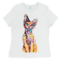 White Colorful Cat Ladies Tee - PixelFlow