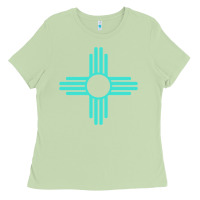 New Mexico Zia Sun In Turquoise Blue Ladies Tee | Teevron