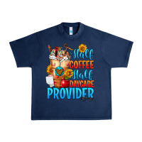 Navy Half coffee half daycare provider Urban Heavy Tee - FaDigitalArtStudio
