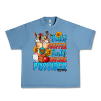 Pebble Blue Half coffee half daycare provider Urban Heavy Tee - FaDigitalArtStudio
