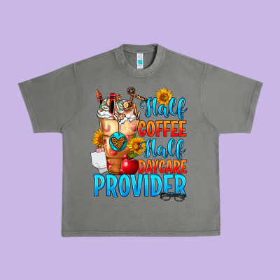 Half Coffee Half Daycare Provider Urban Heavy Tee Designed By Fadigitalartstudio