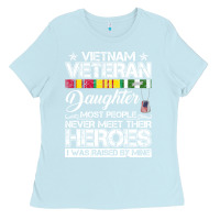 Baby Blue VietNam Veteran daughter Most People Never Meet Their Heroes Ladies Tee - SnappyArt