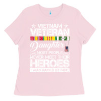 Bubblegum Pink VietNam Veteran daughter Most People Never Meet Their Heroes Ladies Tee - SnappyArt