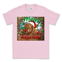 Bubblegum Pink merry christmas heifer cow Classic Tee - CowGirlArtShop