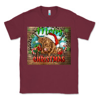 Burgundy merry christmas heifer cow Classic Tee - CowGirlArtShop